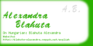 alexandra blahuta business card